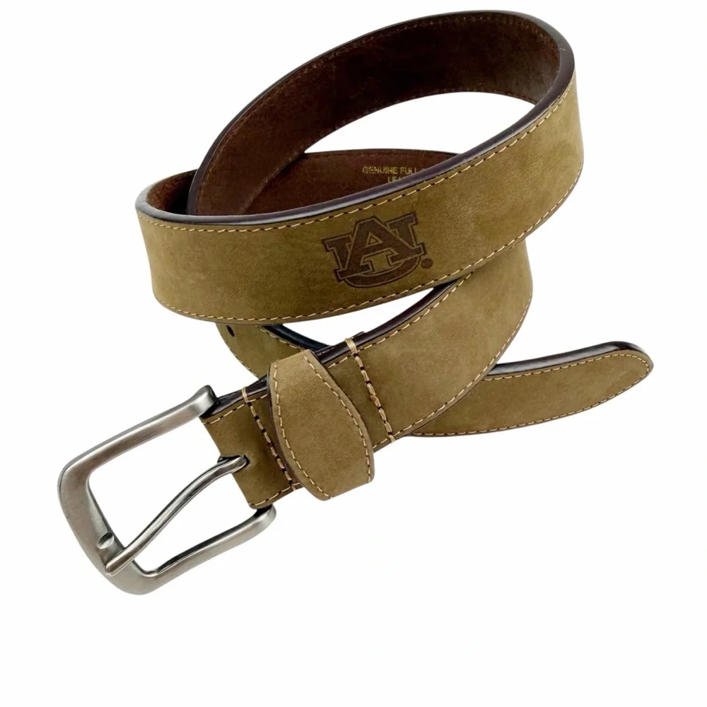 Zep Pro Embossed Auburn University Tigers Brown Leather Belt Size 32